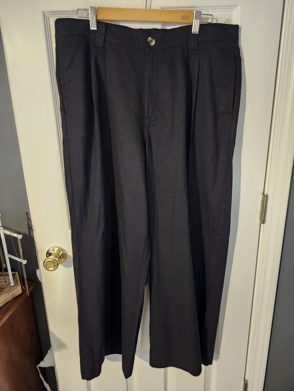 Womens Black Wide-Leg Dress Pants